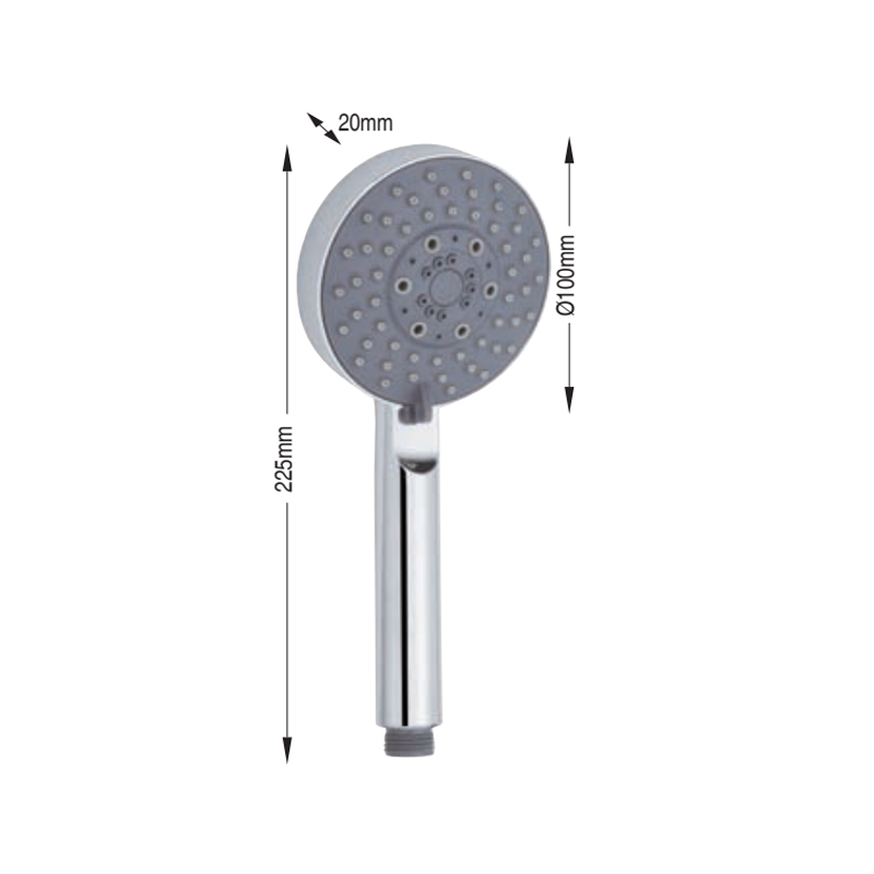 Bathroom chromed 5 settings ABS showerhead and hand shower handheld shower head