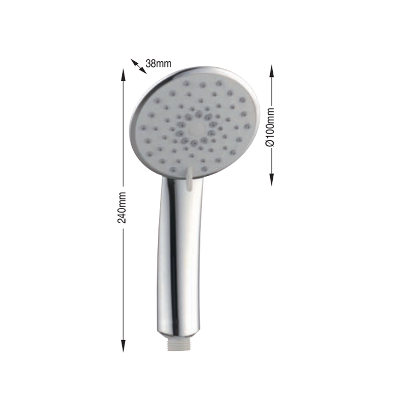 High quality 5 functions rainfall chromed ABS plastic hand shower head