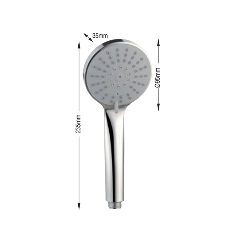 Chrome finishing ABS plastic 3 function hand shower head