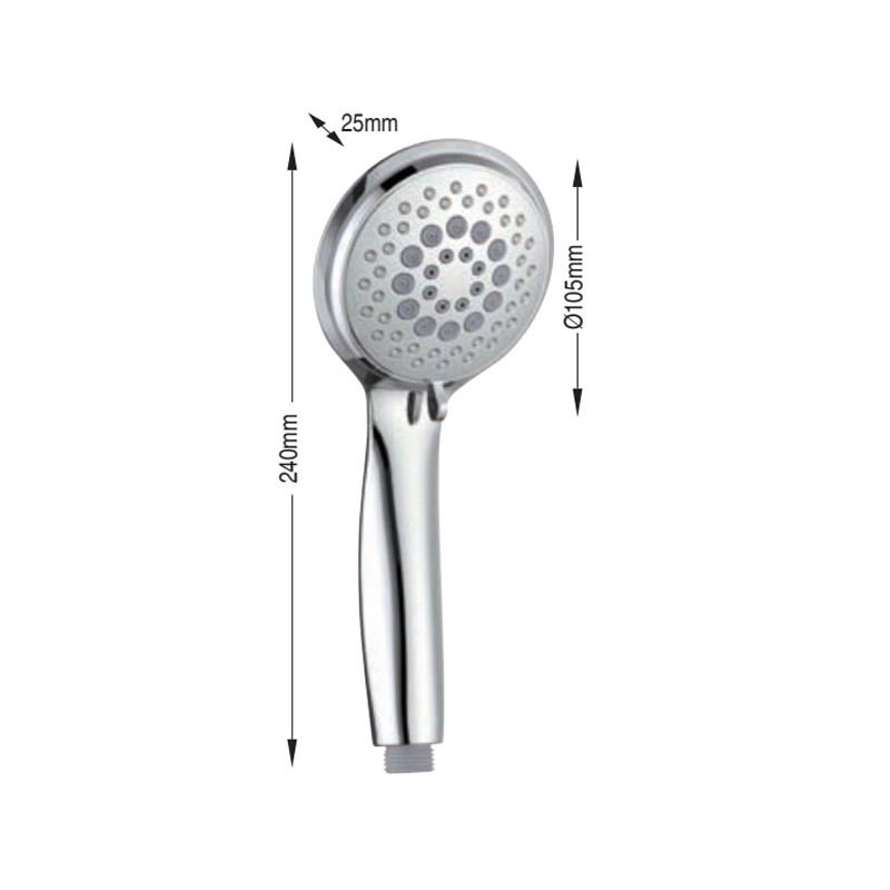 5 Spray Settings Massage Spa Detachable Hand Held Showerhead